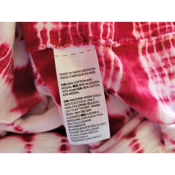 Chicos Womens Top 3 Standard Extra Large 3/4 Sleeve Pink Tie Dye TIE7E - Picture 8 of 9